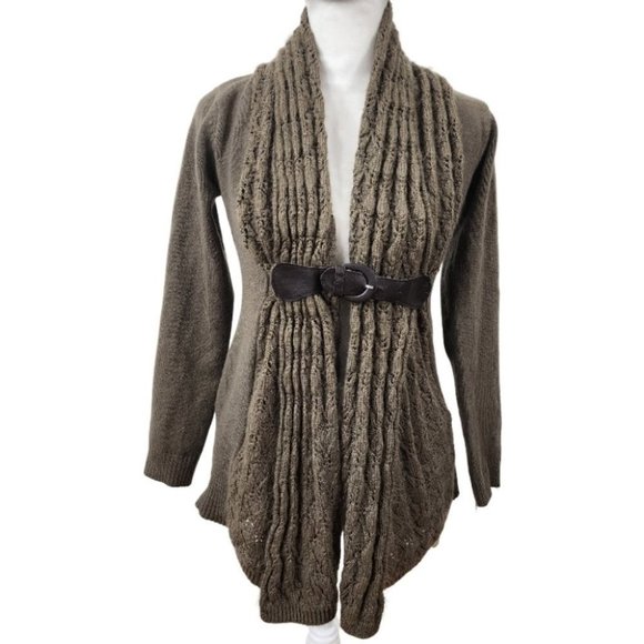 VENUS Brown Belted Cardigan Sweater - Picture 1 of 8